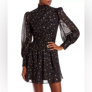 Aqua Star Foil Mini Dress (Size 6)